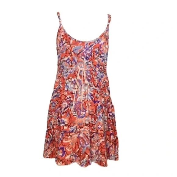 Free People | Multicolored Boho Beaded Floral Spaghetti Strap Mini Dress, Medium - Picture 2 of 7